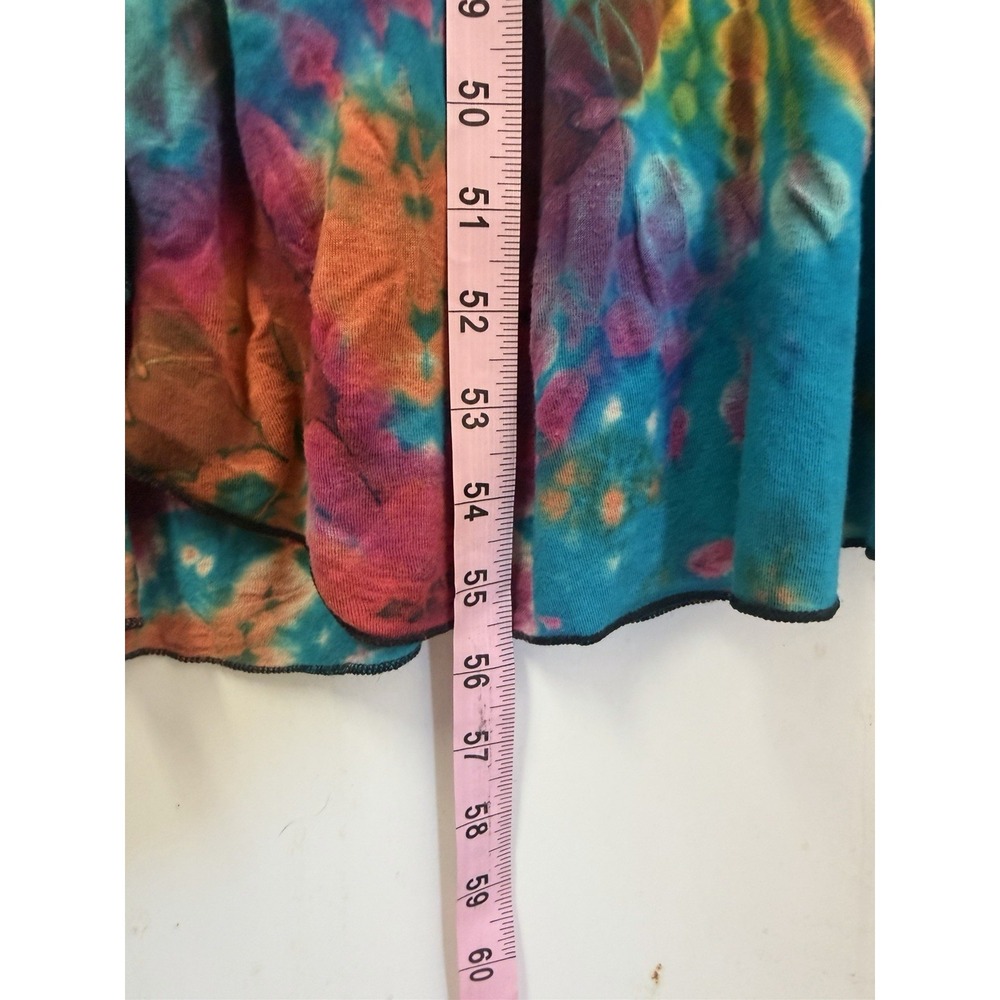 Vibrant Turquoise Multi-Color Hand-Dyed Sleeveless A-Line Sundress - Picture 4 of 8